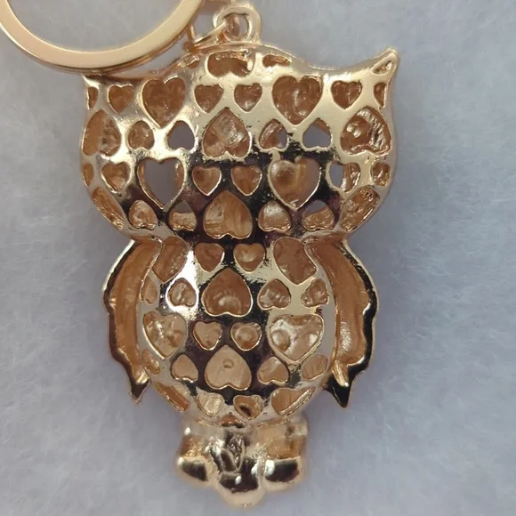 Rhinestone Owl Bag Charm - Picture 4 of 4